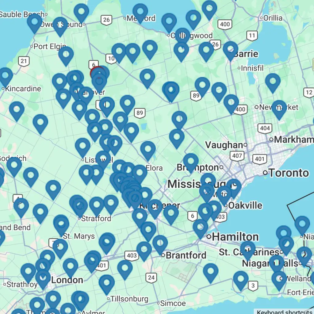 Map of Grocery Stores that Carry Pebbles Frozen Favourites