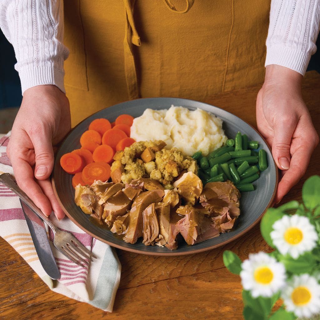 Plate of Roasted Turkey from Pebbles Frozen Favourites